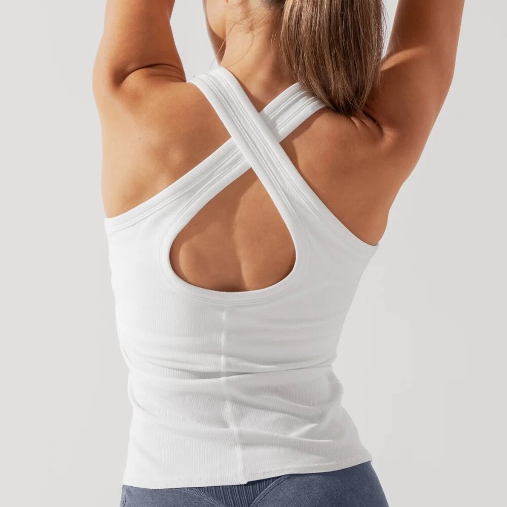 NWT POPFLEX Not Your Typical Tank (Built-in Bra) - White